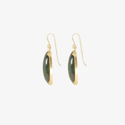 18k & large oval green tourmaline earrings