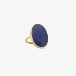 18k & large oval lapis slab ring