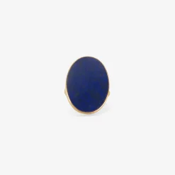 18k & large oval lapis slab ring