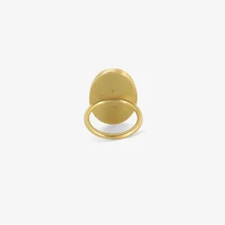 18k & large oval lapis slab ring
