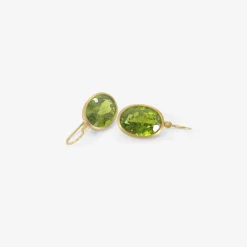 18k & large oval peridot drop earrings, 25.25ct