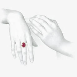 18k & large oval ruby ring, 6.22ct