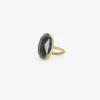 18k & large oval salt and pepper diamond ring, 4.58ct
