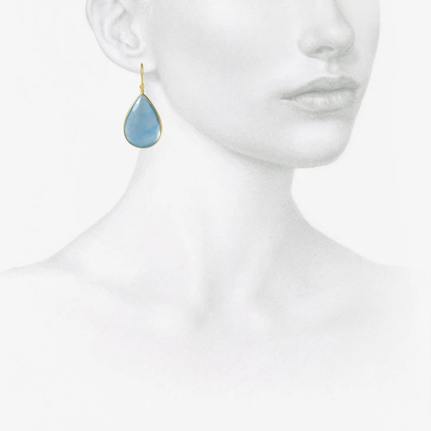 18k & large pear shape deep blue aquamarine earrings