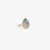 18k & large pear-shaped blue chalcedony ring