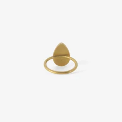 18k & large pear-shaped blue chalcedony ring