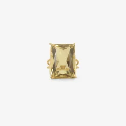 18k & large rectangular champagne citrine ring, 11.5ct