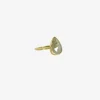 18k & large rose cut pear shape yellow diamond ring, 3ct