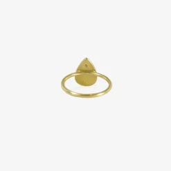 18k & large rose cut pear shape yellow diamond ring, 3ct
