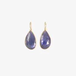 18k & large rose-cut tanzanite pebble drop earrings, 27.95ct
