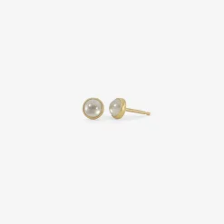 18k & large round cabochon diamond studs, 2.25ct
