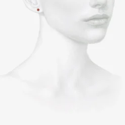 18k & large round coral studs, 1.98ct
