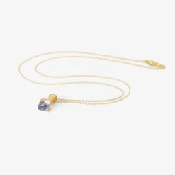 14k & large sapphire acorn pendant, 2.17ct
