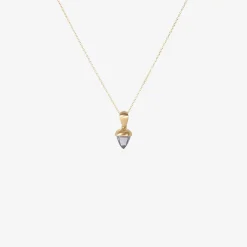 14k & large sapphire acorn pendant, 2.17ct