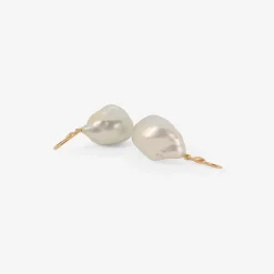 14k & large silver south sea baroque pearl earrings