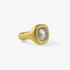 22k & large smoky opalescent rose-cut cushion diamond cast ring, 4.05ct