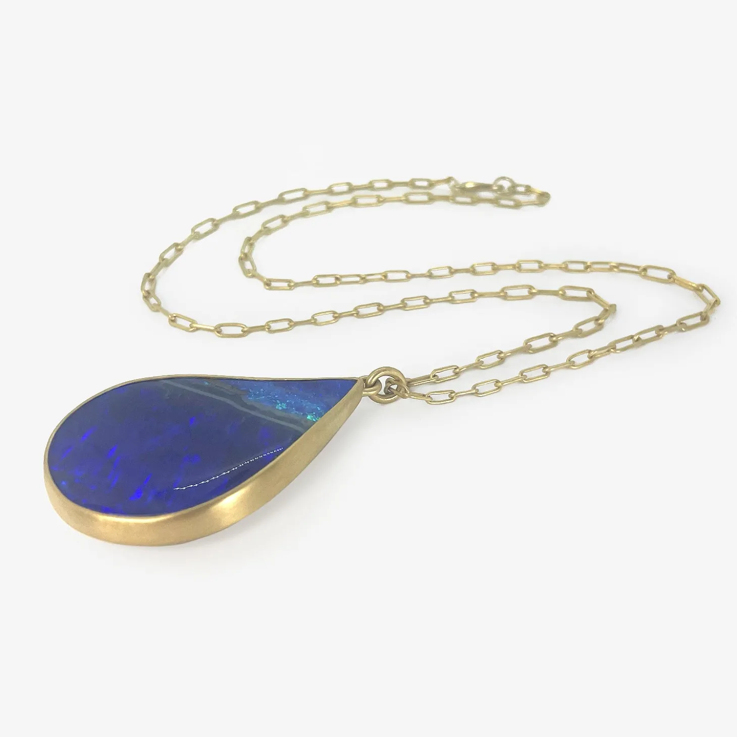 22k & large teardrop boulder opal pendant, 59.45ct