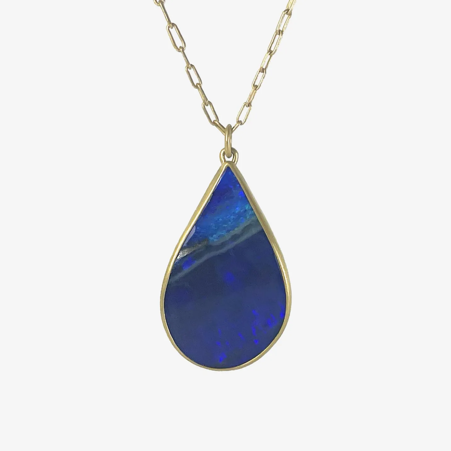 22k & large teardrop boulder opal pendant, 59.45ct