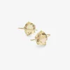 18k & lemon citrine east / west petal earrings