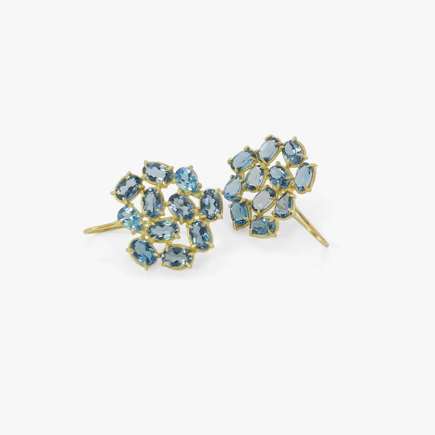 18k & london blue topaz florette earrings