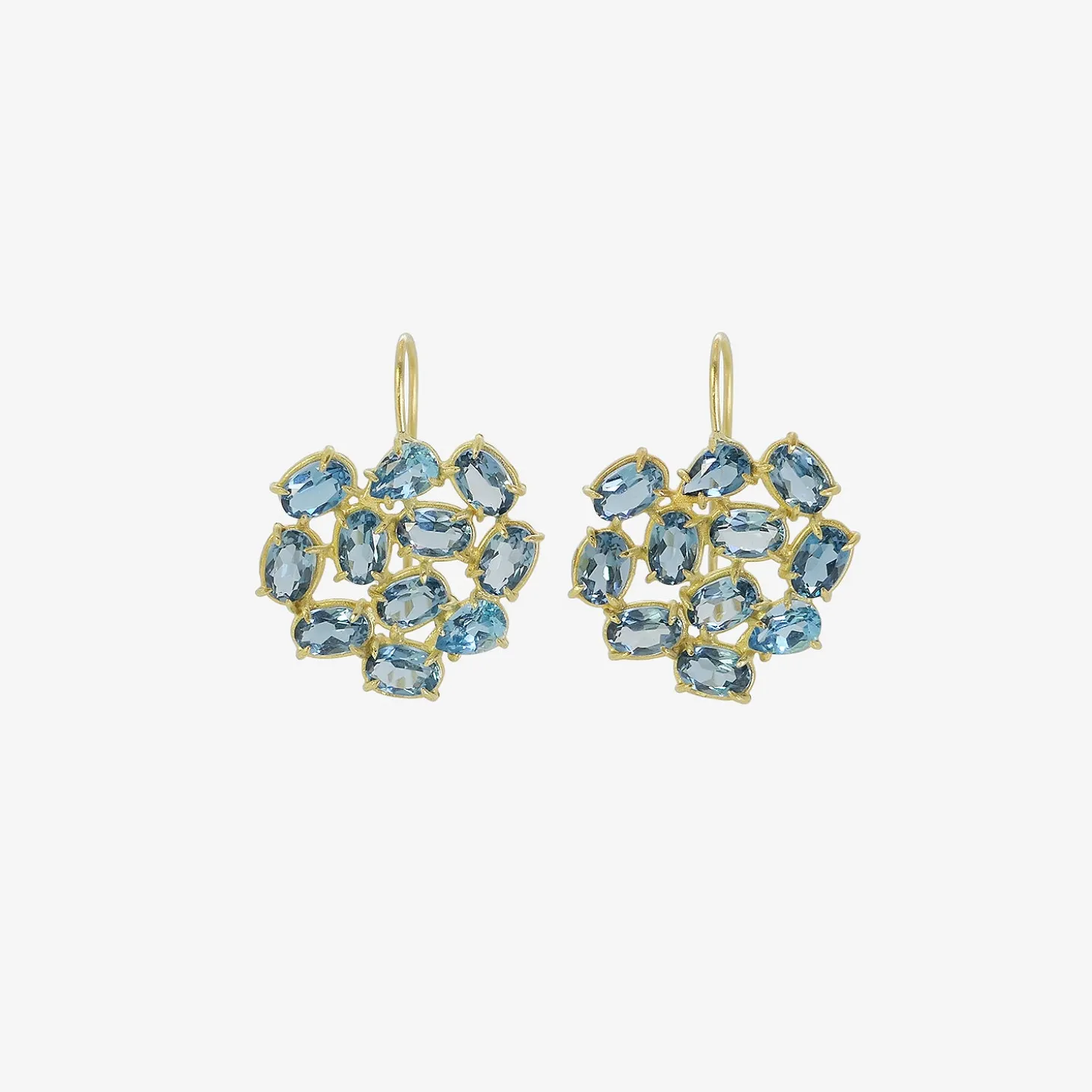 18k & london blue topaz florette earrings