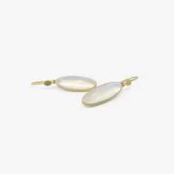 18k & long oval moonstone drop earrings, 10.33ct