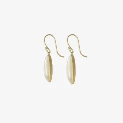 18k & long oval moonstone drop earrings, 10.33ct