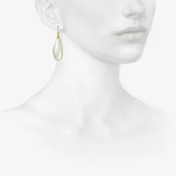 18k & long teardrop moonstone earrings