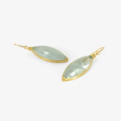 18k & marquis aquamarine earrings