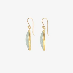 18k & marquis aquamarine earrings
