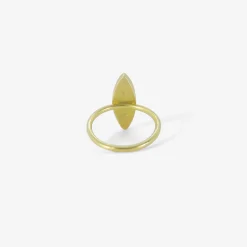 18k & marquis-shaped chrysoprase slab ring