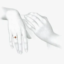 18k & marquis-shaped dark orange sapphire ring, .8ct