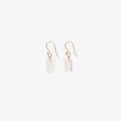14k & medium herkimer diamond earrings