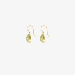18k & mini minty tourmaline teardrop earrings, 8.96ct