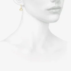 18k & mini oval opal east/west drop earrings