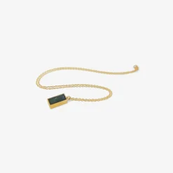 18k & mirror-cut blue green tourmaline pendant, 3.10ct