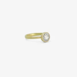 18k & misty round white rose-cut diamond ring, .98ct