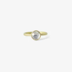 18k & misty round white rose-cut diamond ring, .98ct