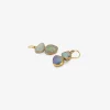18k & mod-shaped blue opal fixed double drop earrings