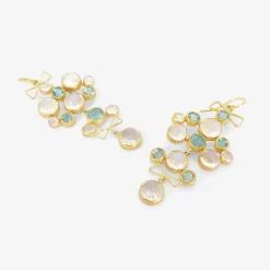18k & moonstone chandelier earrings with apatite
