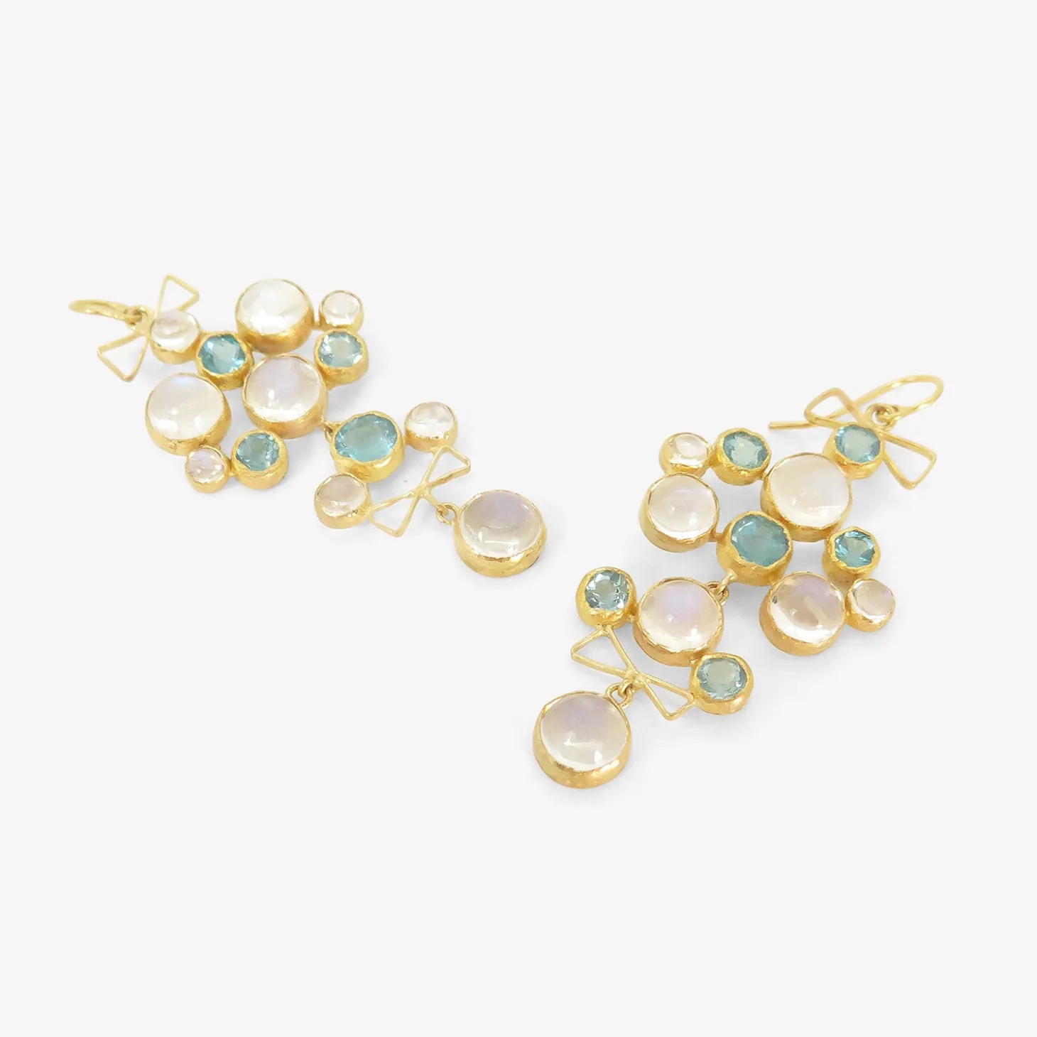 18k & moonstone chandelier earrings with apatite