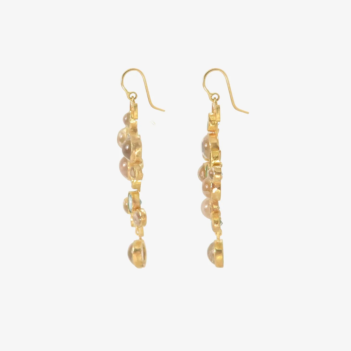 18k & moonstone chandelier earrings with apatite