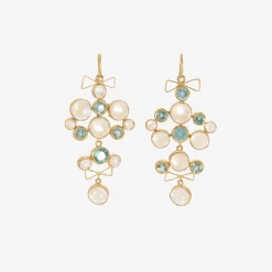 18k & moonstone chandelier earrings with apatite