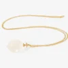 14k & moonstone hickory nut pendant