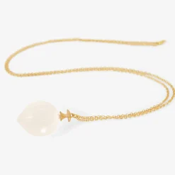 14k & moonstone hickory nut pendant