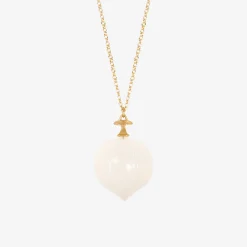 14k & moonstone hickory nut pendant