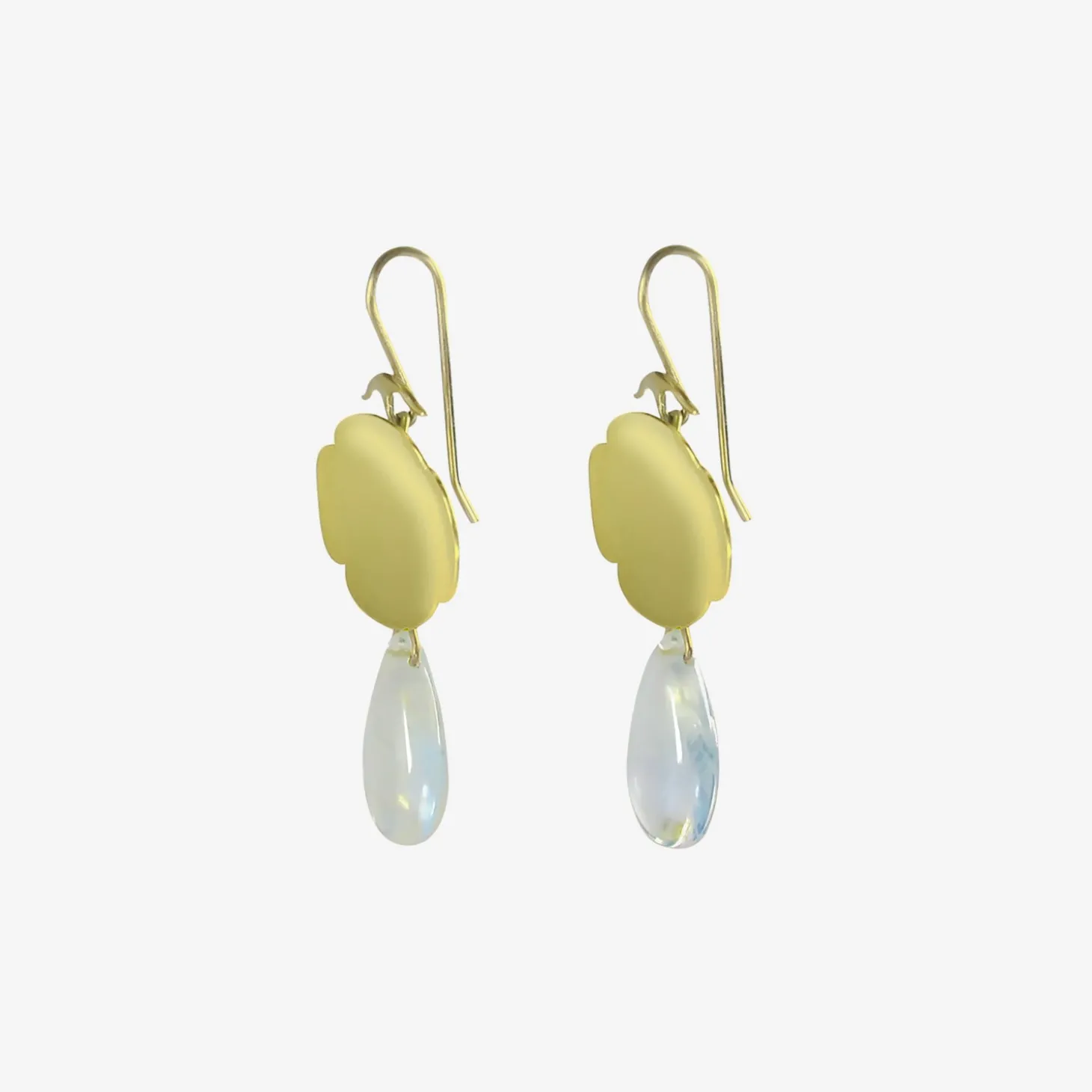 18k & moonstone scallop earrings
