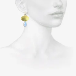 18k & moonstone scallop earrings