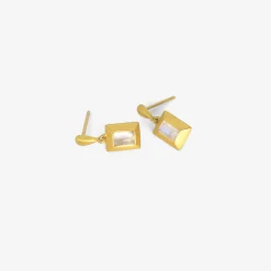 22k & moonstone sugarloaf capsa dangle earrings