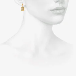 22k & moonstone sugarloaf capsa dangle earrings